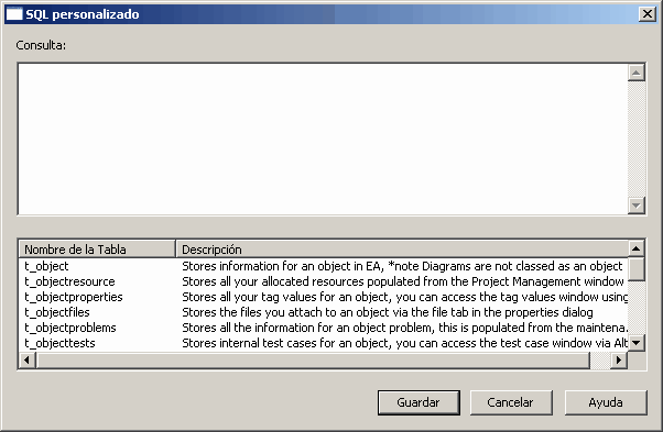 custom sql search dialog